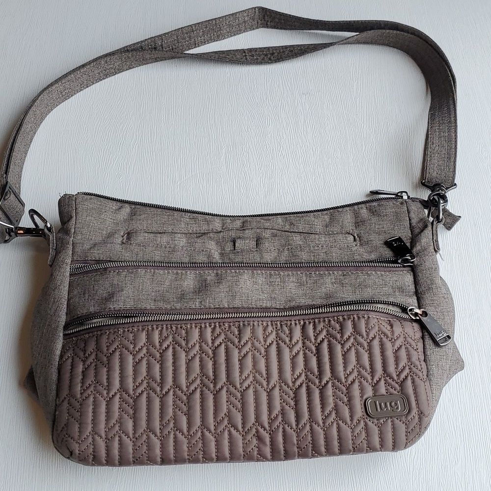 Lug Gray Heathered Slider Crossbody Purse